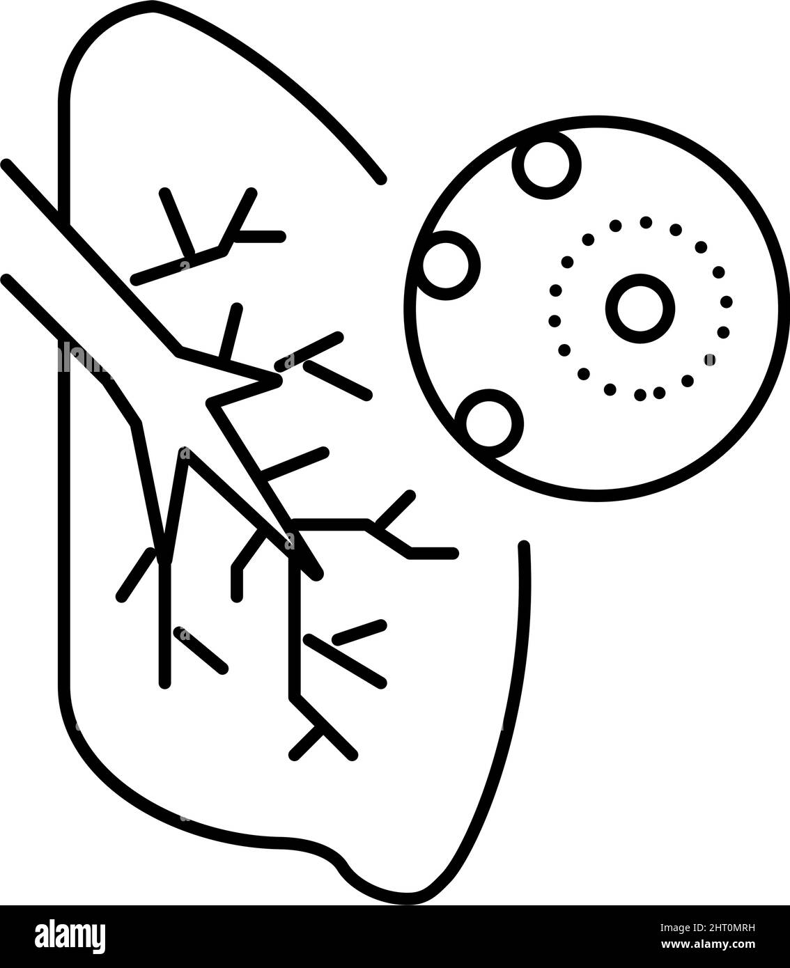 illustration du vecteur d'icône d'infection et de virus des poumons Illustration de Vecteur