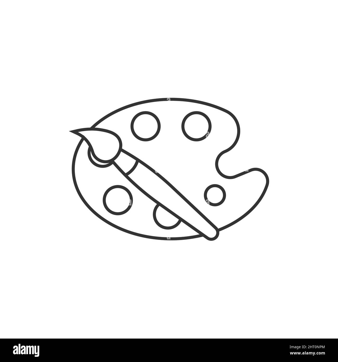 Palette d'artistes dans un style plat.Illustration vectorielle des outils du peintre sur un arrière-plan isolé.Concept commercial de la signature de l'équipement de dessin. Illustration de Vecteur