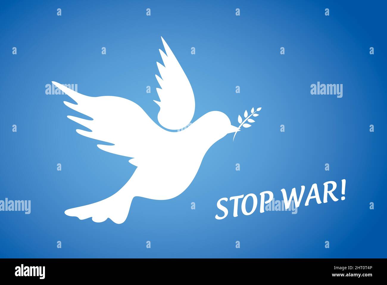 la paix blanche colombe sur fond bleu arrêter la guerre Illustration de Vecteur