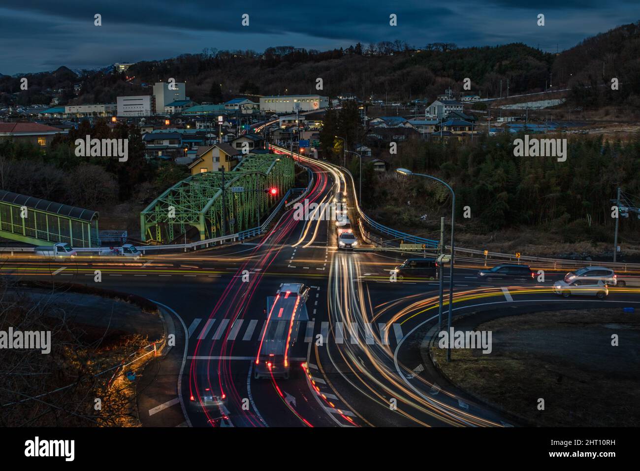 Lumières de la ville de Numata, Japon Banque D'Images