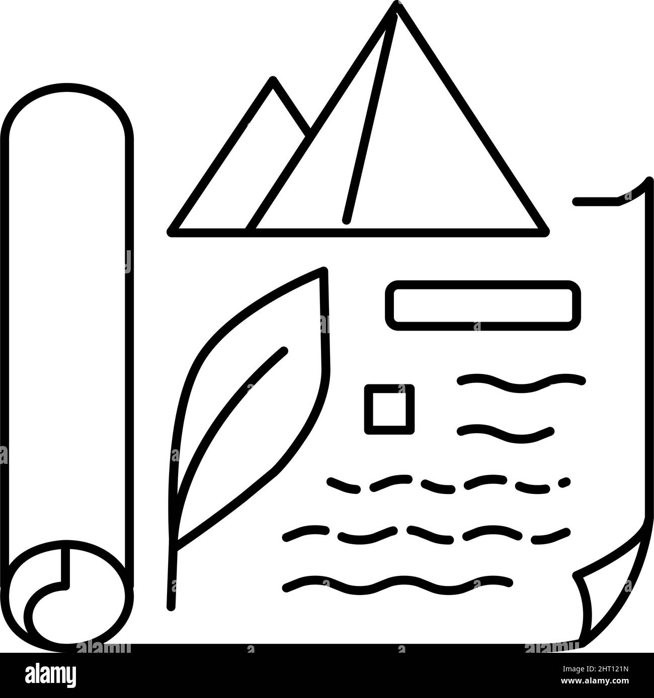 illustration vectorielle de l'icône de la ligne d'histoire de l'égypte ancienne Illustration de Vecteur