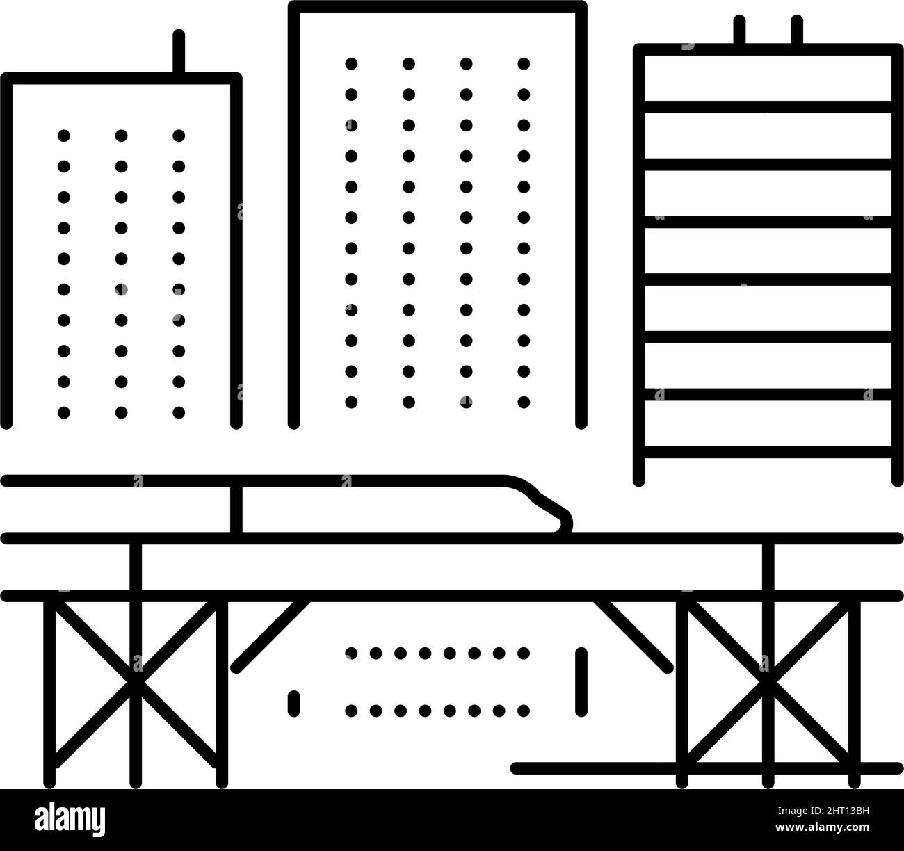 métro tramway ligne de transport électrique ligne icône illustration vectorielle Illustration de Vecteur