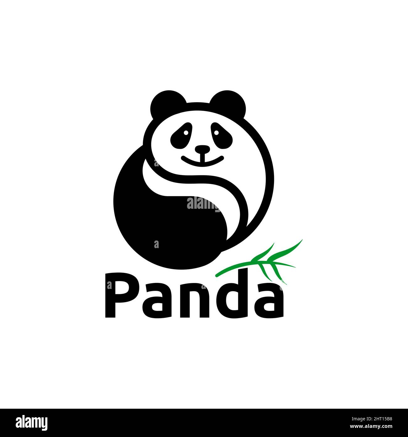 Logo design panda silhouette vecteur, modèle Illustration de Vecteur