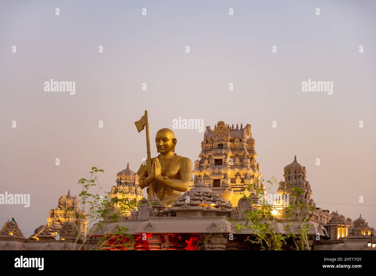 Statue de Ramanuja, statue de l'égalité, Muchintal, Hyderabad, Telengana, Inde. Banque D'Images