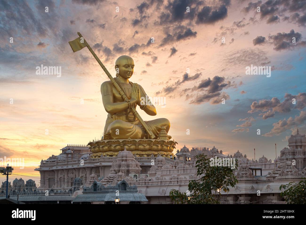 Statue de Ramanuja, statue de l'égalité, Muchintal, Hyderabad, Telengana, Inde. Banque D'Images