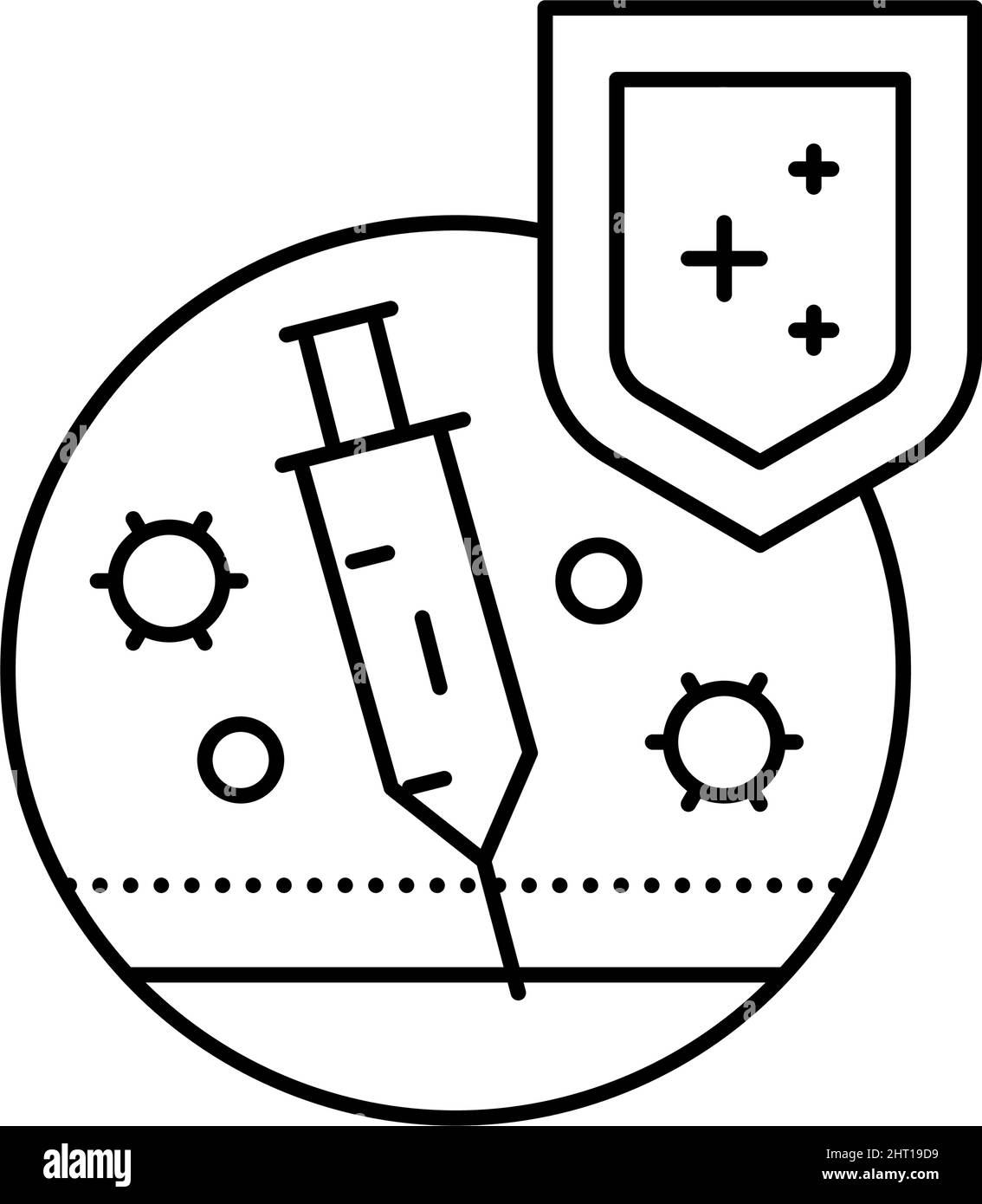 illustration du vecteur d'icône de ligne d'immunité active Illustration de Vecteur