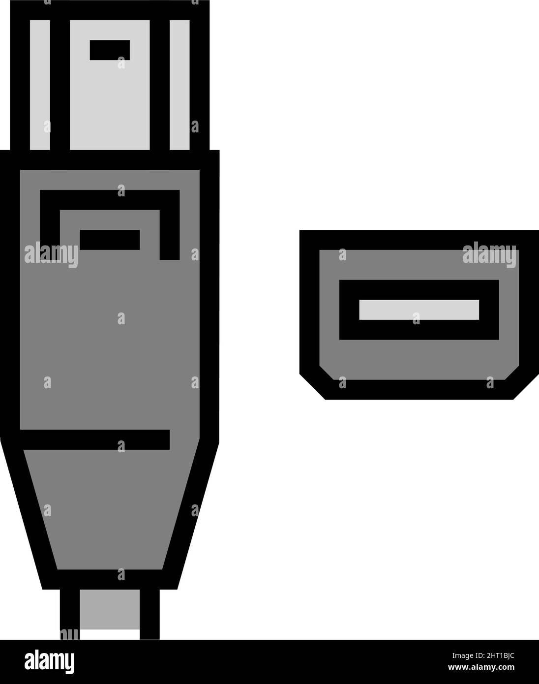 illustration vectorielle de l'icône de couleur du port thunderbolt Illustration de Vecteur