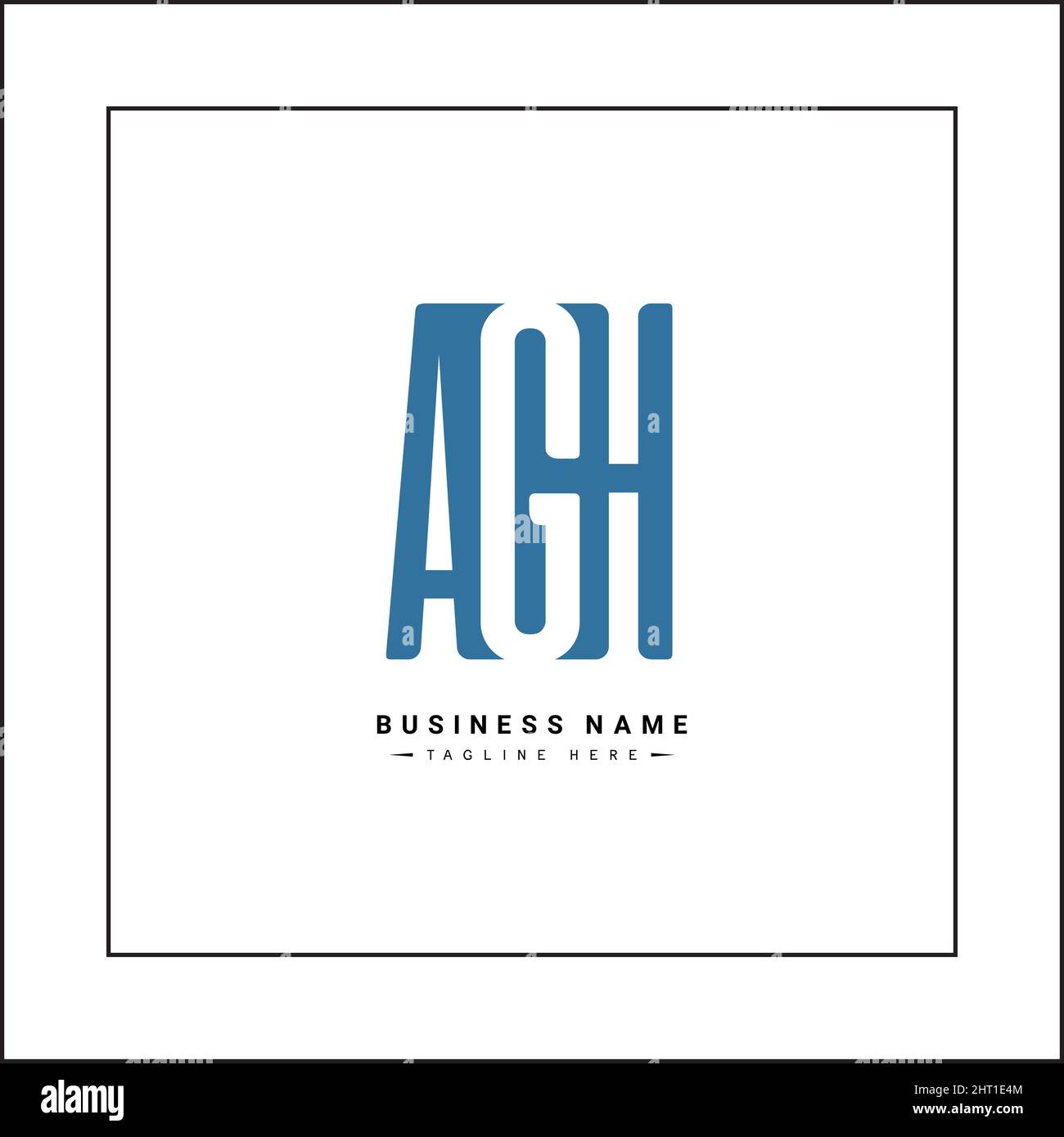 Lettre initiale logo AGH - logo commercial simple pour les lettres A, G et H - modèle de logo vectoriel pour les initiales de nom commercial Illustration de Vecteur