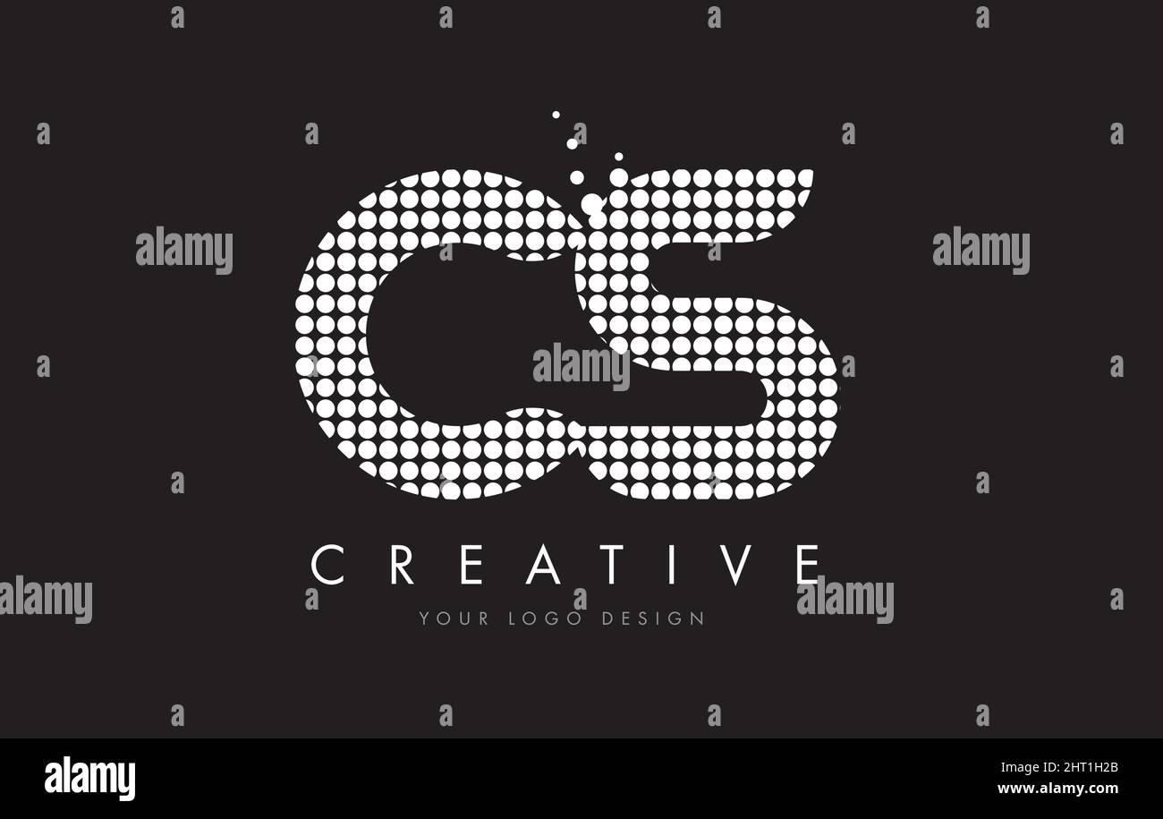 CS C S points lettre logo Design cercles blancs magenta bulles et Swoosh Illustration de Vecteur