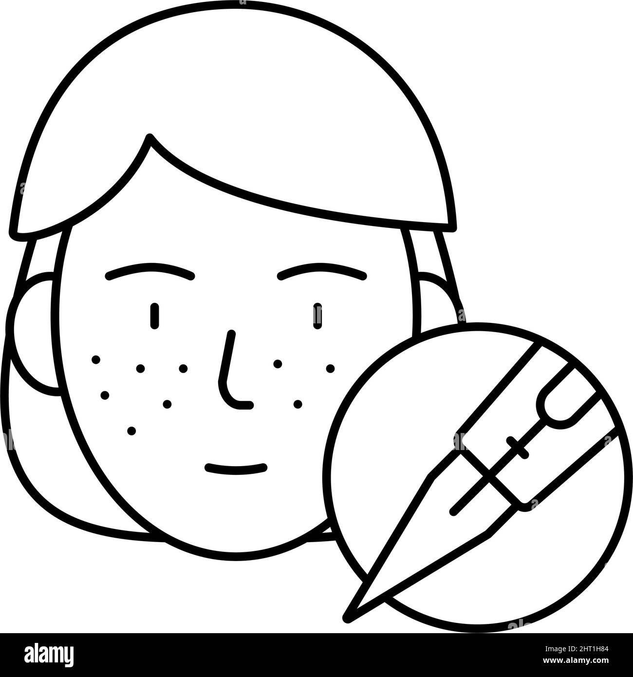 illustration vectorielle de l'icône de la ligne de tatouage de freckle Illustration de Vecteur