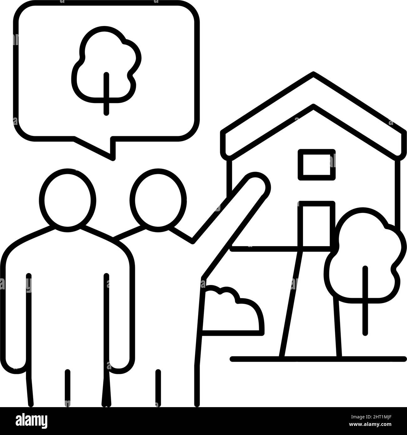 illustration vectorielle de l'icône de la ligne de consultation d'accueil Illustration de Vecteur