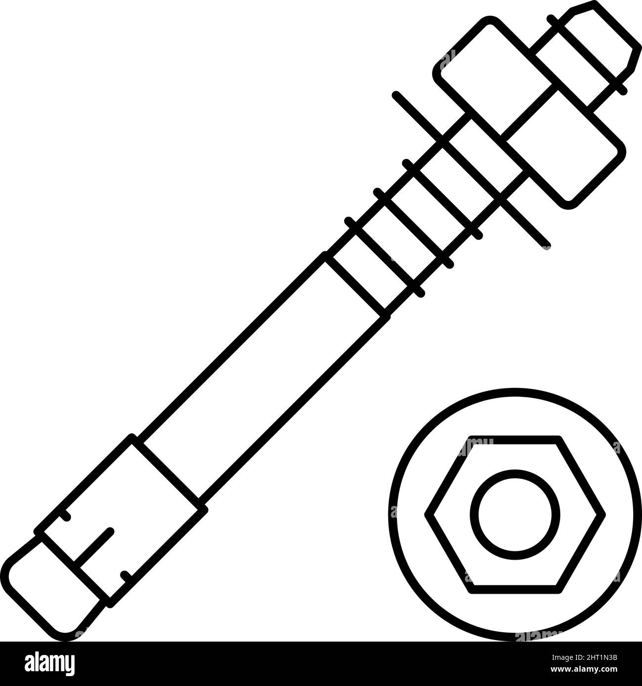 illustration vectorielle de l'icône de la ligne d'ancrage du goujon Illustration de Vecteur