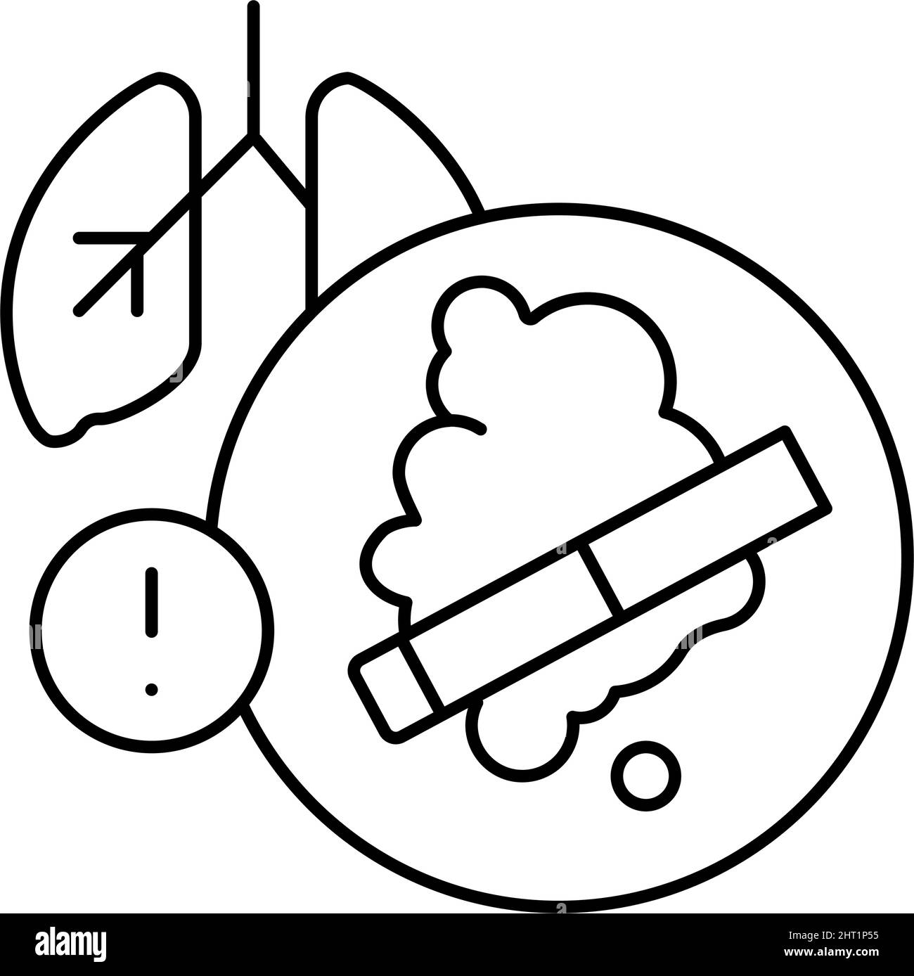 cigarette fumée poumons cancer ligne icône vecteur illustration Illustration de Vecteur