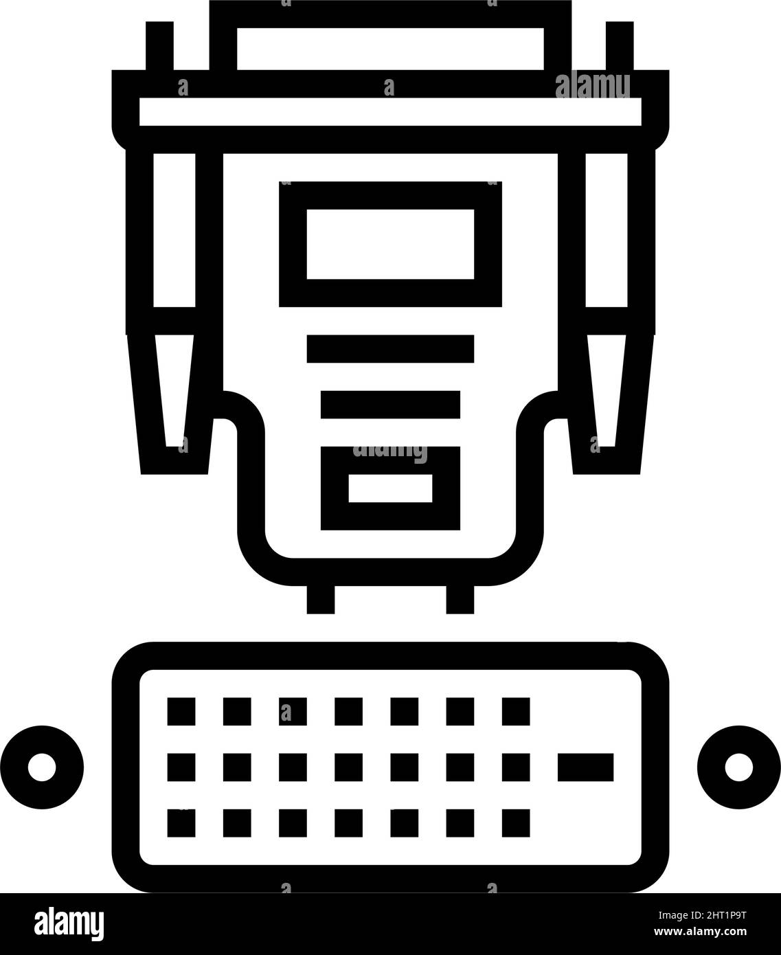illustration vectorielle de l'icône du câble dvi et de la ligne de port Illustration de Vecteur
