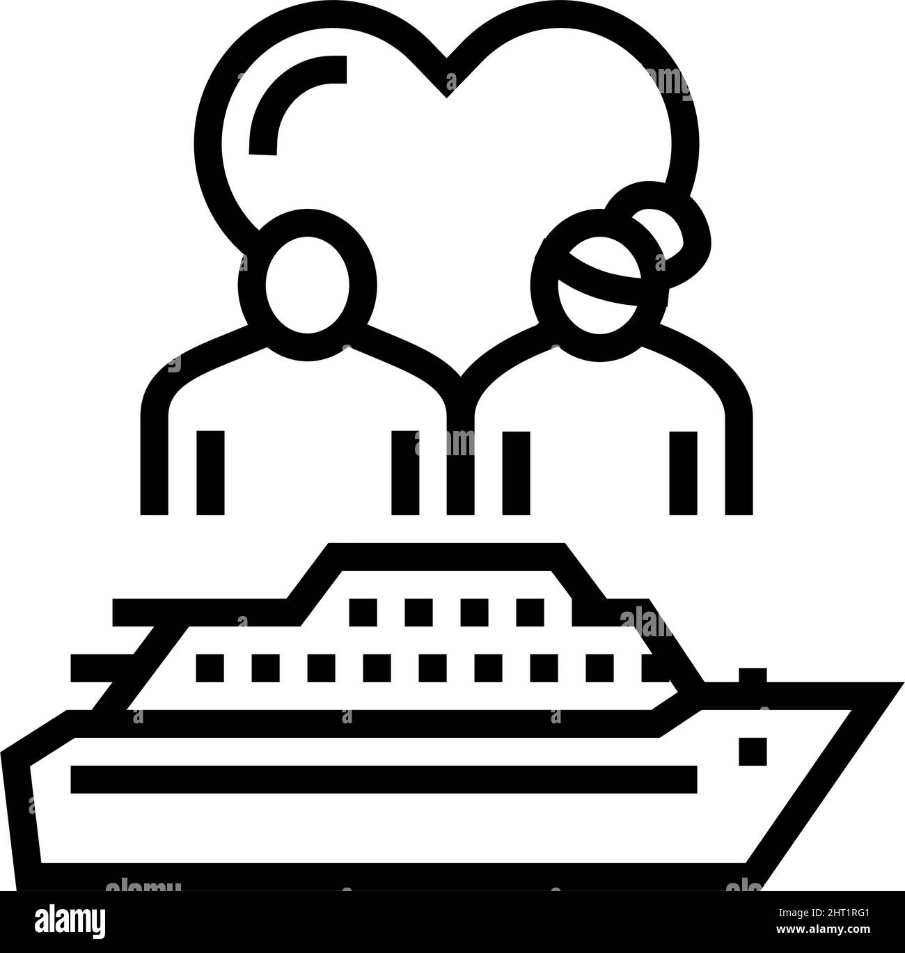 croisière pour illustration vectorielle d'icône à deux lignes Illustration de Vecteur