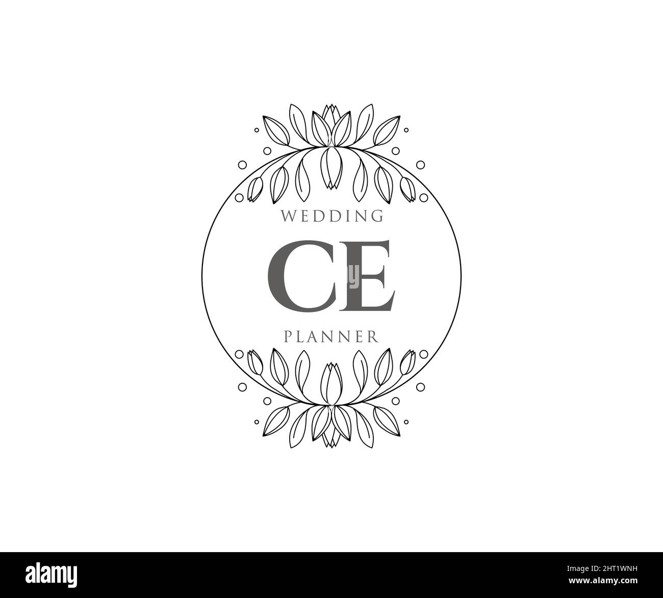 CEinitiales lettre mariage monogramme collection de logos, dessin à la main moderne minimaliste et modèles floraux pour cartes d'invitation, Save the Date, élégant Illustration de Vecteur