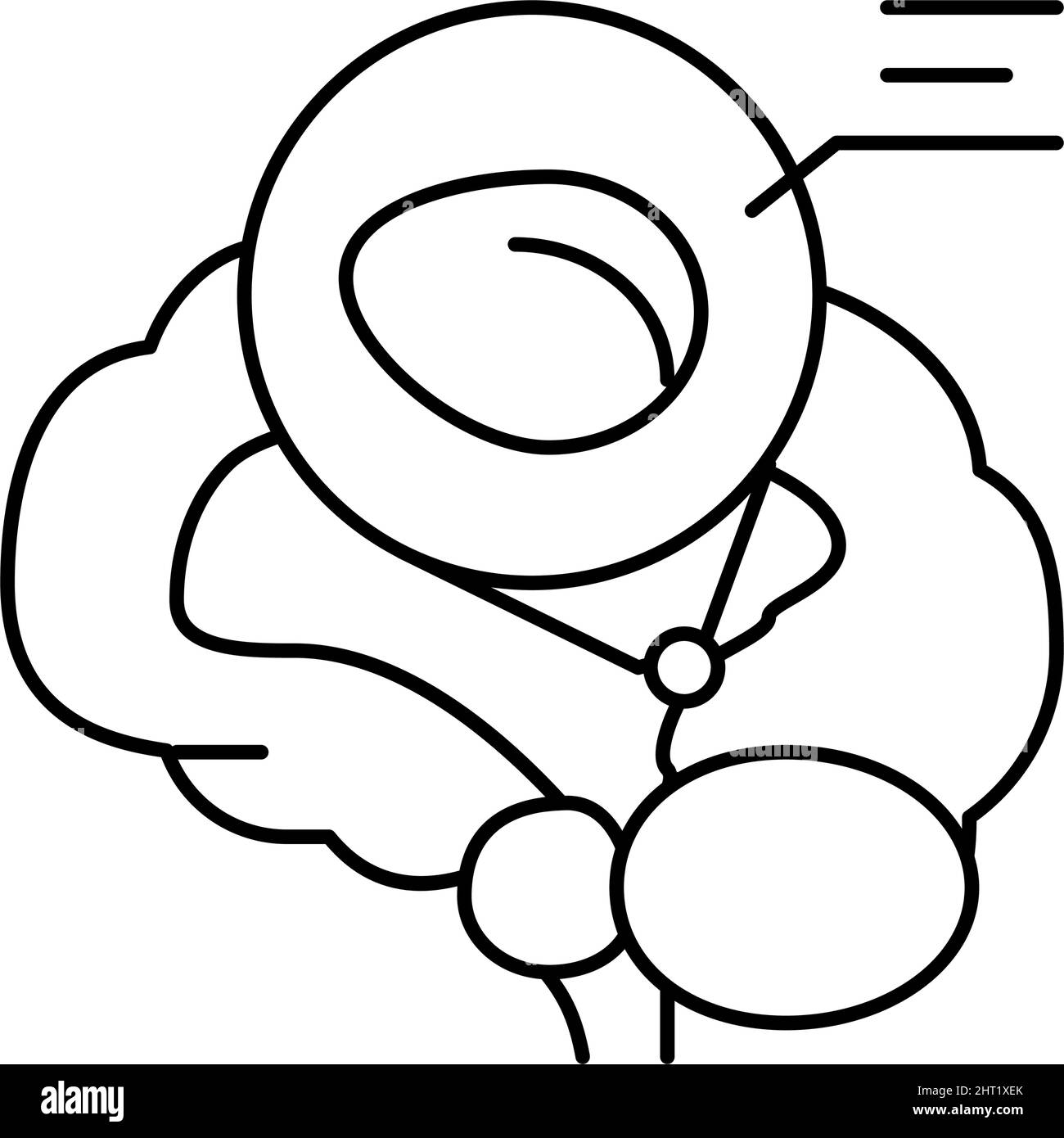 illustration vectorielle de la ligne d'endocrinologie de la glande pinéale Illustration de Vecteur