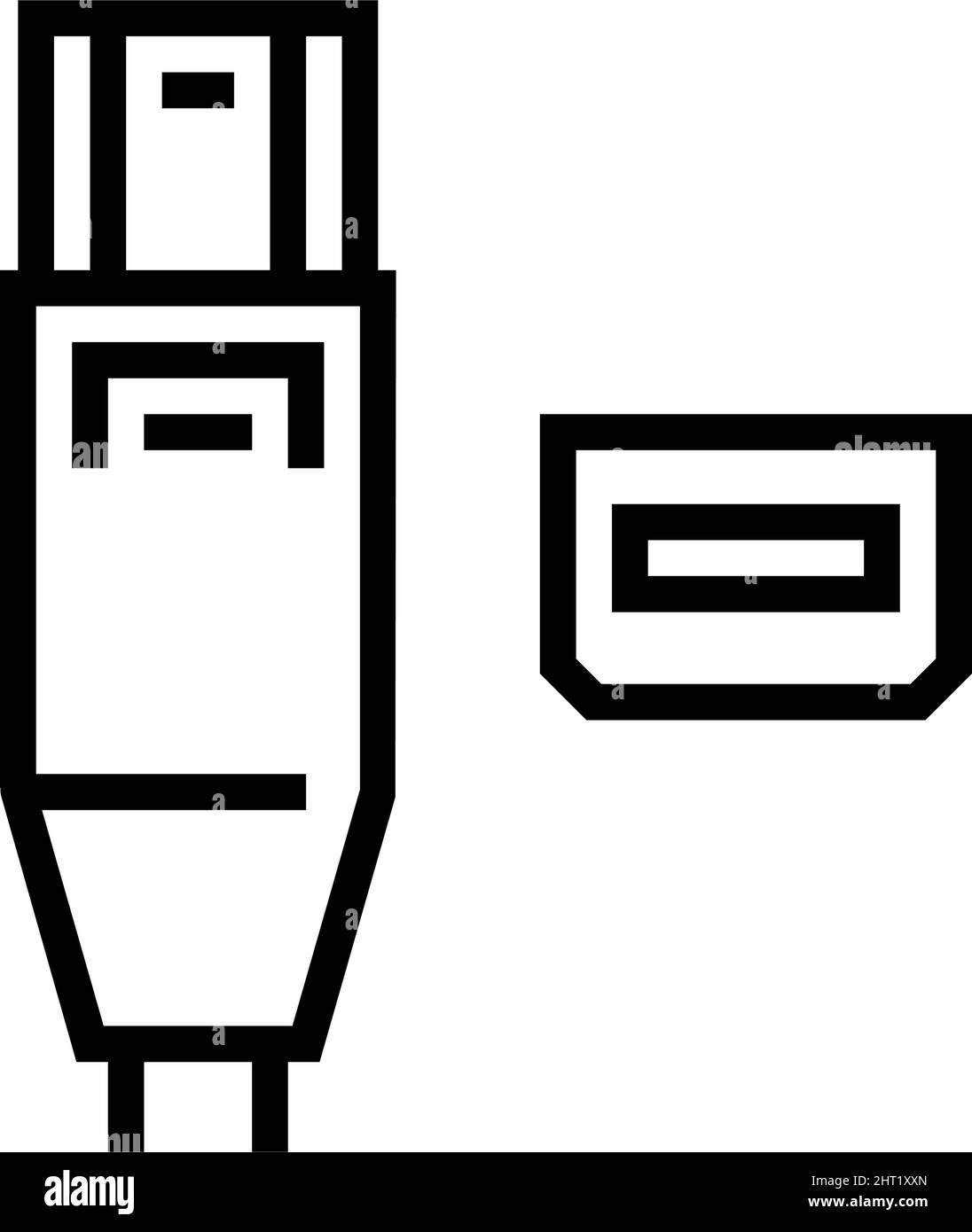 illustration vectorielle de l'icône de ligne de port thunderbolt Illustration de Vecteur
