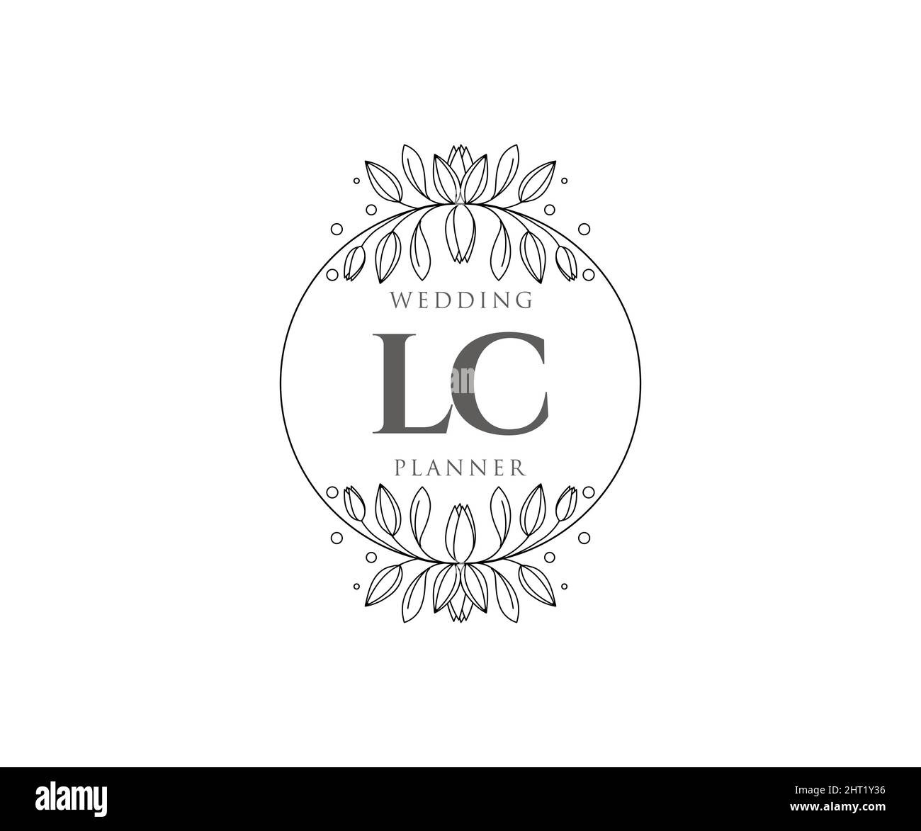 Lettre initiale LC mariage monogramme collection de logos, dessin à la main moderne minimaliste et modèles floraux pour cartes d'invitation, Save the Date, élégant Illustration de Vecteur