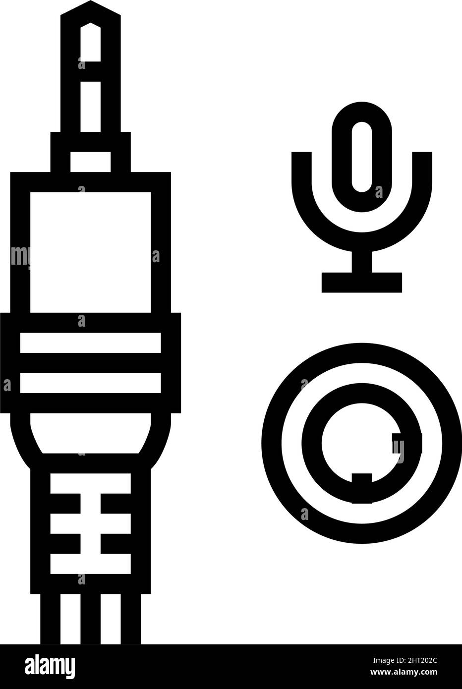 illustration vectorielle de l'icône de ligne de port de microphone Illustration de Vecteur