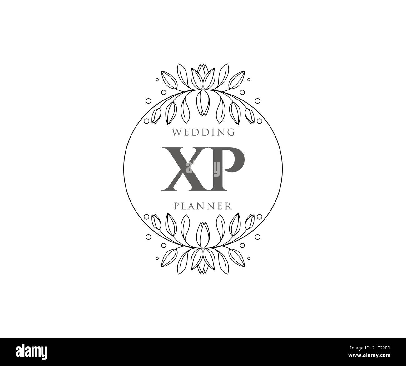 XP initiales lettre mariage monogramme collection de logos, dessin à la main moderne minimaliste et modèles floraux pour cartes d'invitation, Enregistrer la date, élégant Illustration de Vecteur