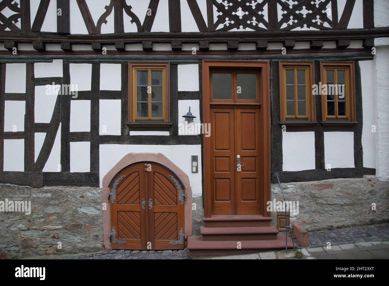 Entrée, ancienne maison des trois chevaliers, Kronberg im Taunus, Hesse, Allemagne Banque D'Images
