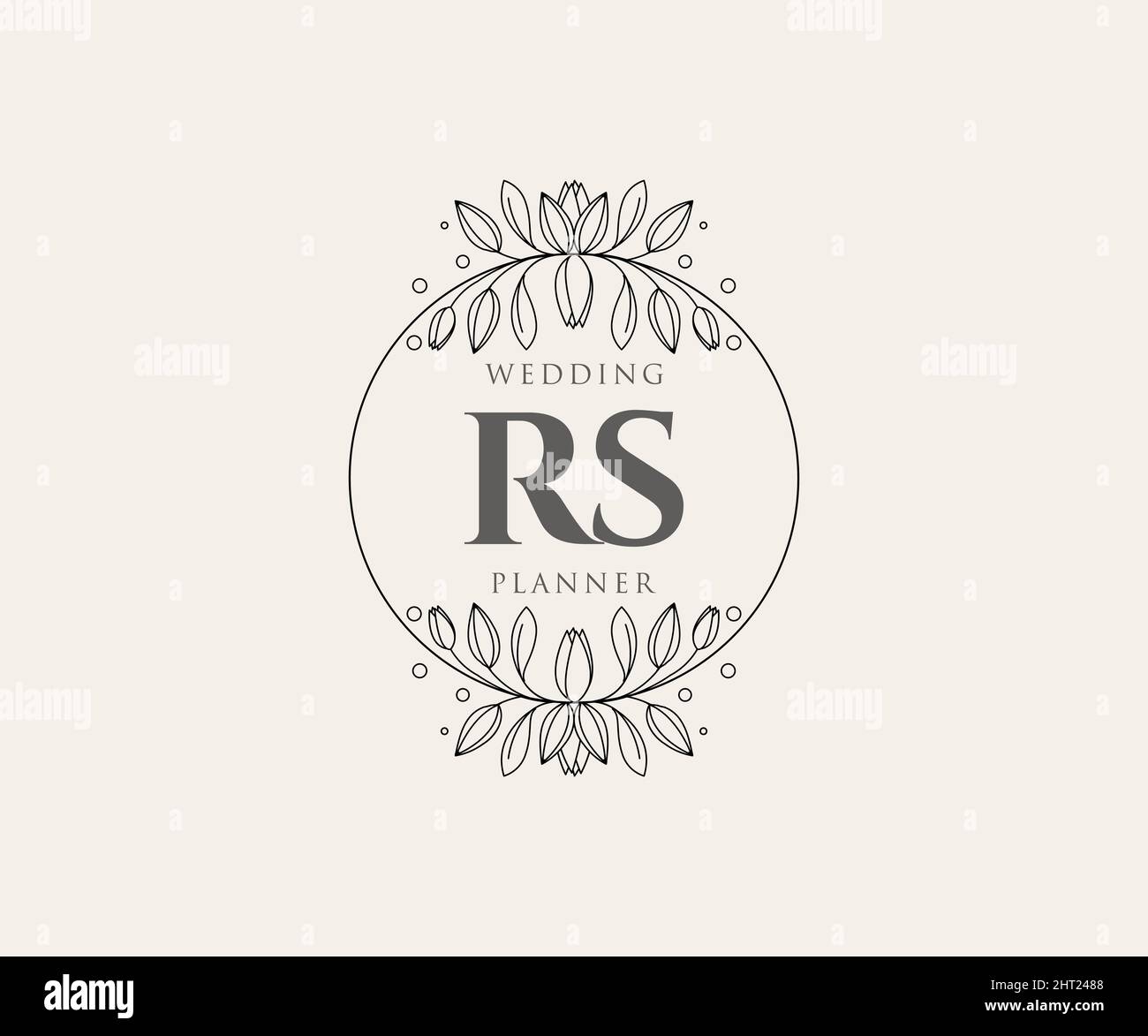 RS initiales lettre mariage monogramme collection logos, dessin à la main moderne minimaliste et modèles floraux pour cartes d'invitation, Save the Date, élégant Illustration de Vecteur