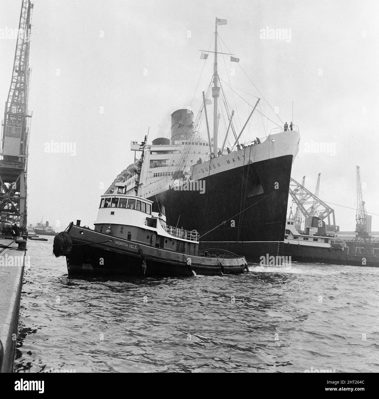 Le Cunard White Star paquebot Queen Mary après son record de course. Southampton, Hampshire, le 20th août 1966. Banque D'Images