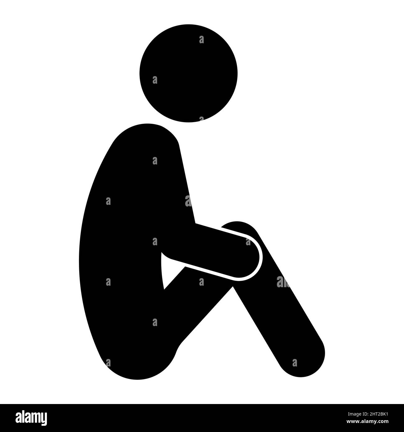 Homme assis au sol, icône noire Illustration de Vecteur