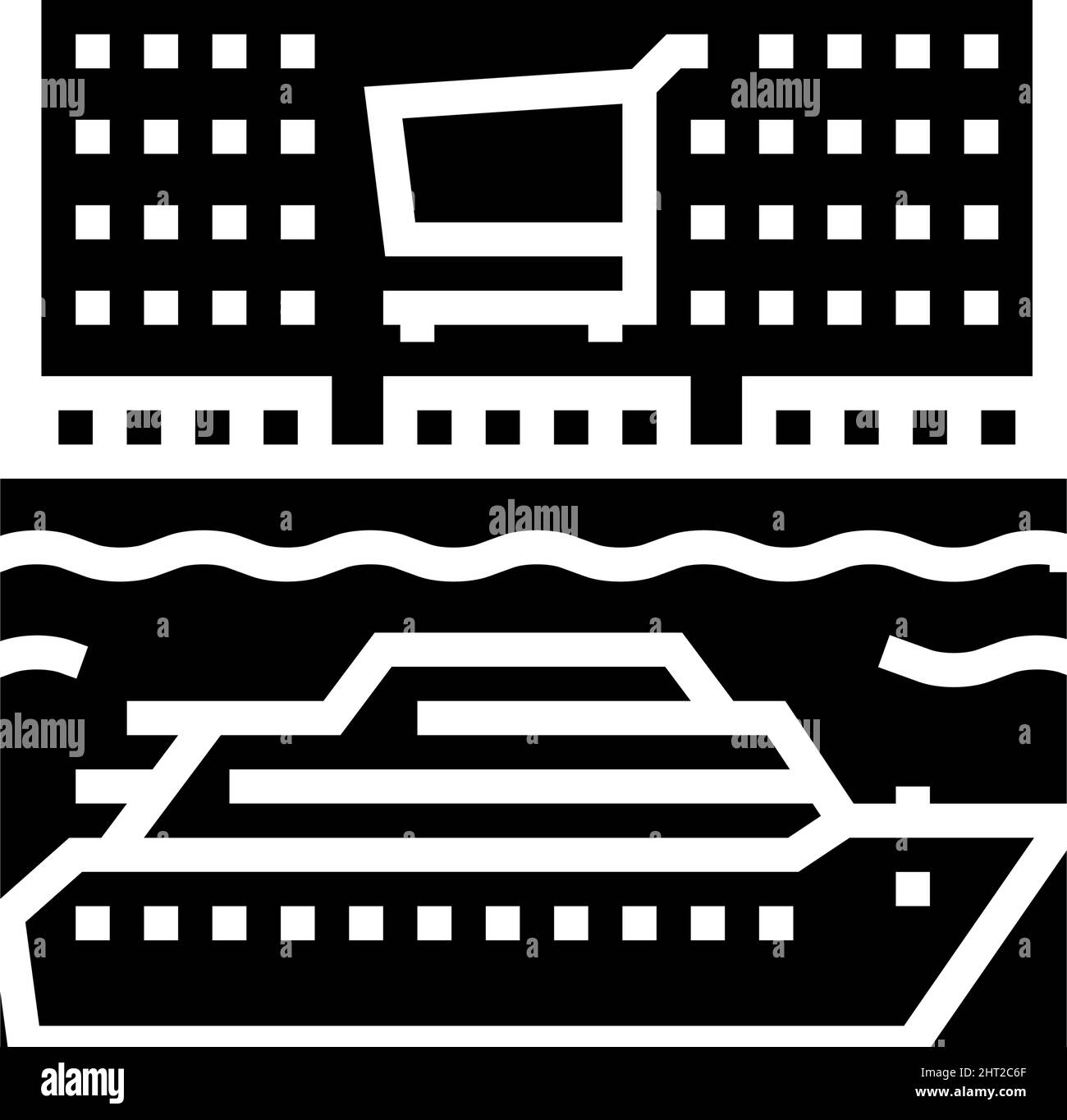 illustration vectorielle de l'icône de glyphe d'achat de port Illustration de Vecteur
