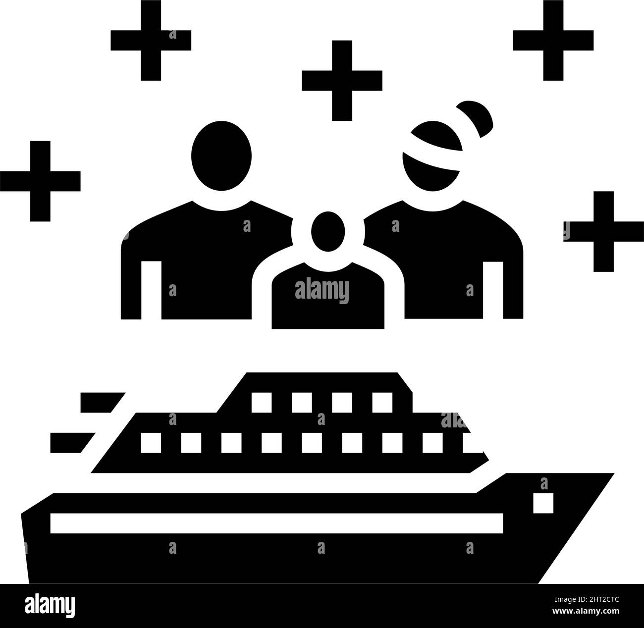 illustration vectorielle d'icône de glyphe de croisière familiale Illustration de Vecteur