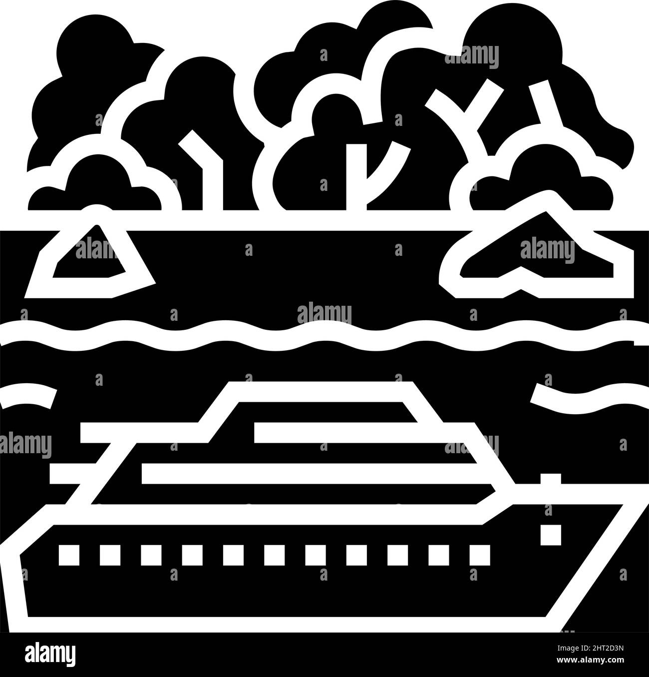 illustration vectorielle d'icône de glyphe de croisière tropicale Illustration de Vecteur