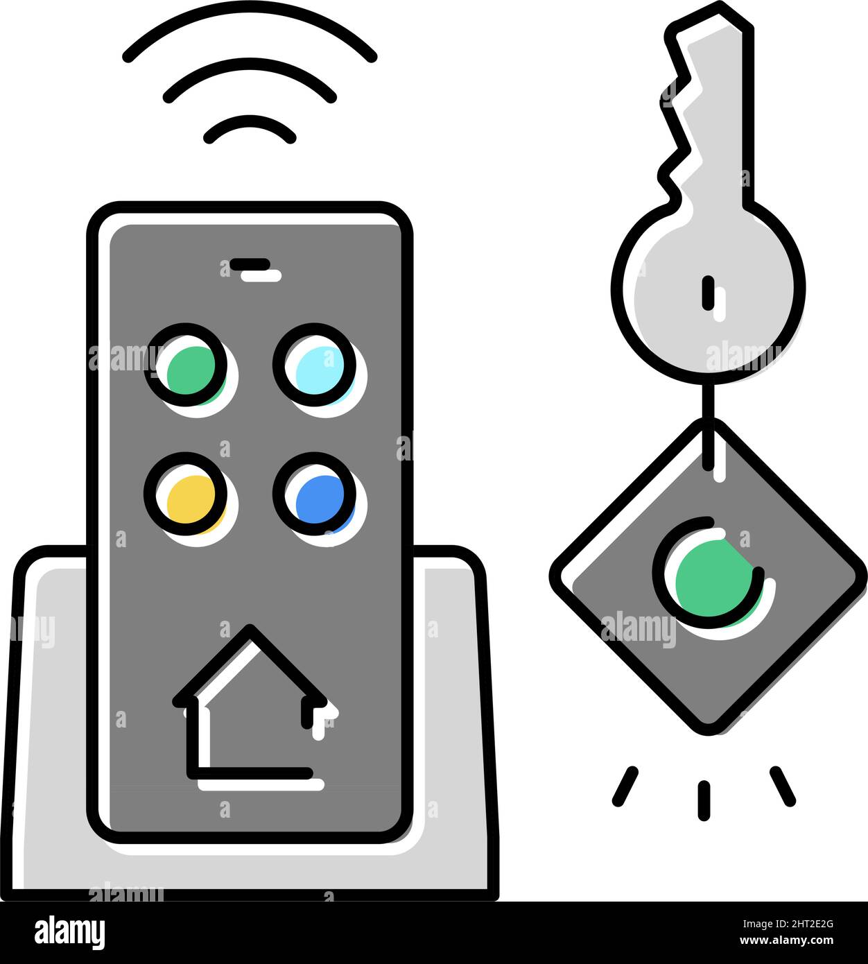 illustration vectorielle de l'icône de couleur de l'outil de recherche de clés Illustration de Vecteur