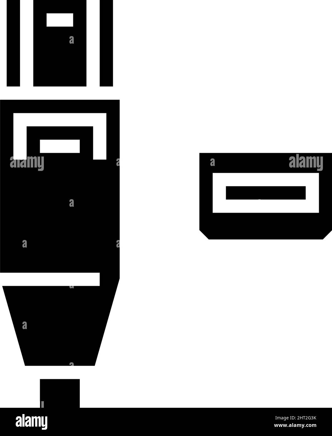 illustration vectorielle de l'icône du glyphe du port thunderbolt Illustration de Vecteur