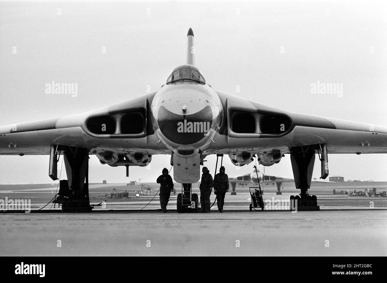 Bombardiers Avro Vulcan à la station RAF 12th février 1965. Banque D'Images