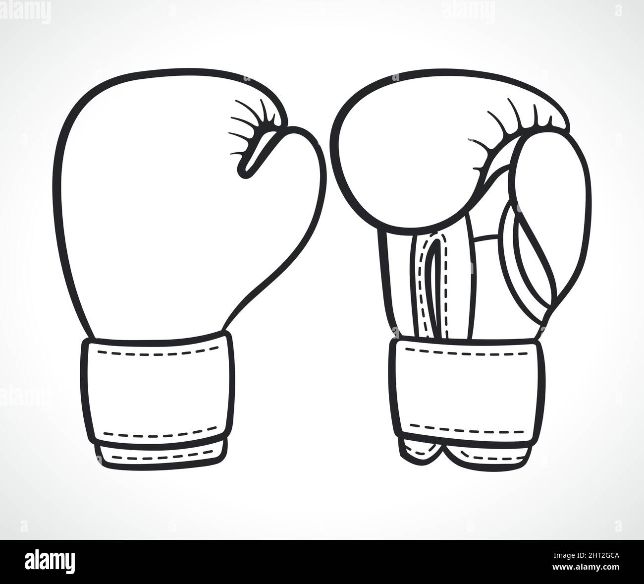 paire de gants de boxe noir et blanc Illustration de Vecteur