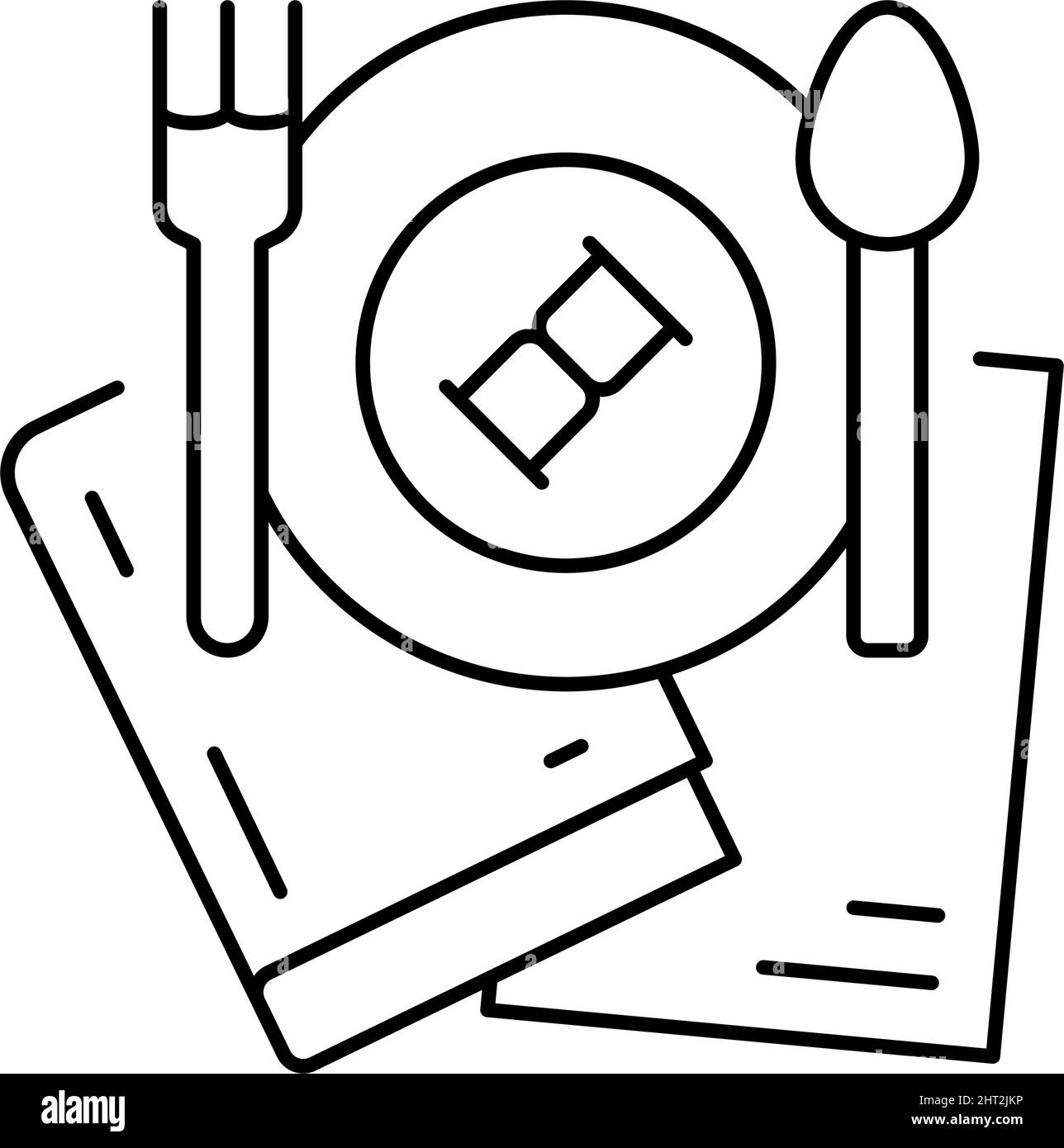 illustration vectorielle de l'icône de la ligne d'historique des aliments Illustration de Vecteur