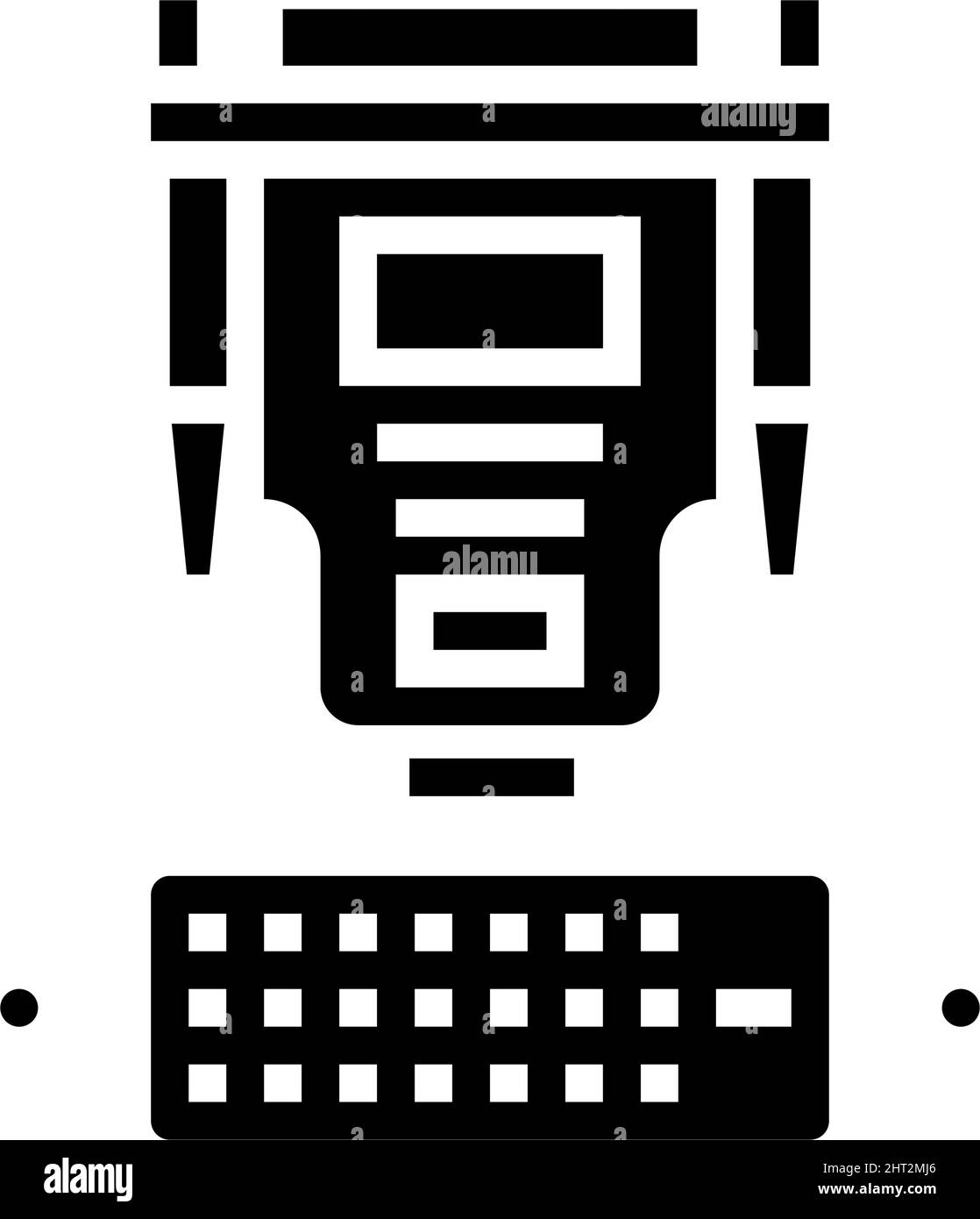 illustration du vecteur d'icône du glyphe du câble dvi et du port Illustration de Vecteur