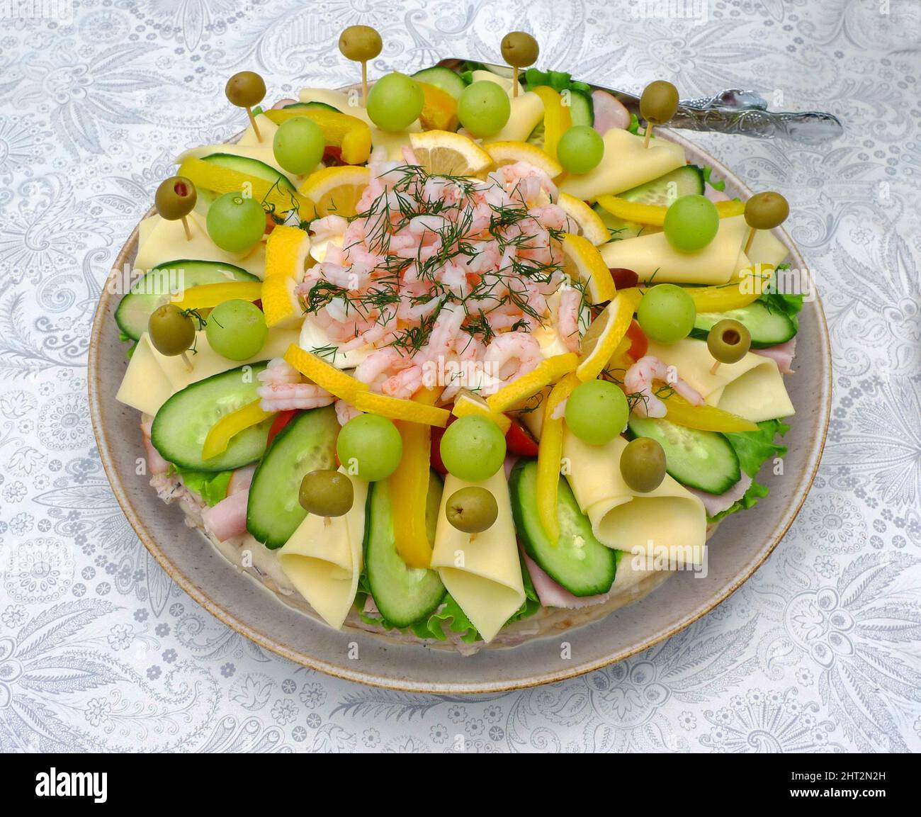 Gâteau sandwich aux crevettes Banque D'Images