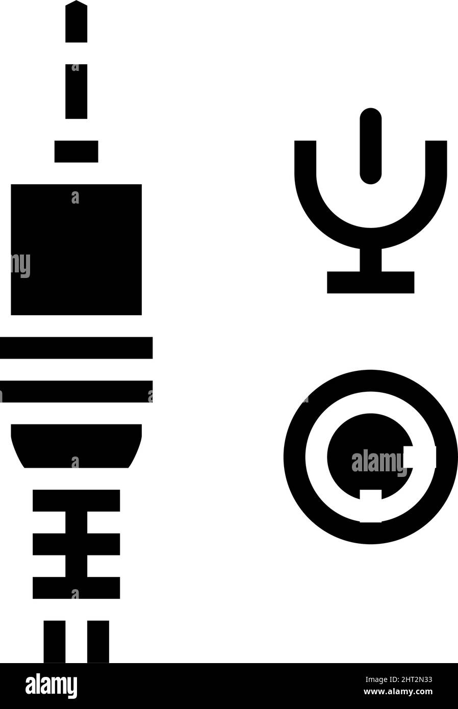 illustration du vecteur de l'icône du glyphe du port du microphone Illustration de Vecteur