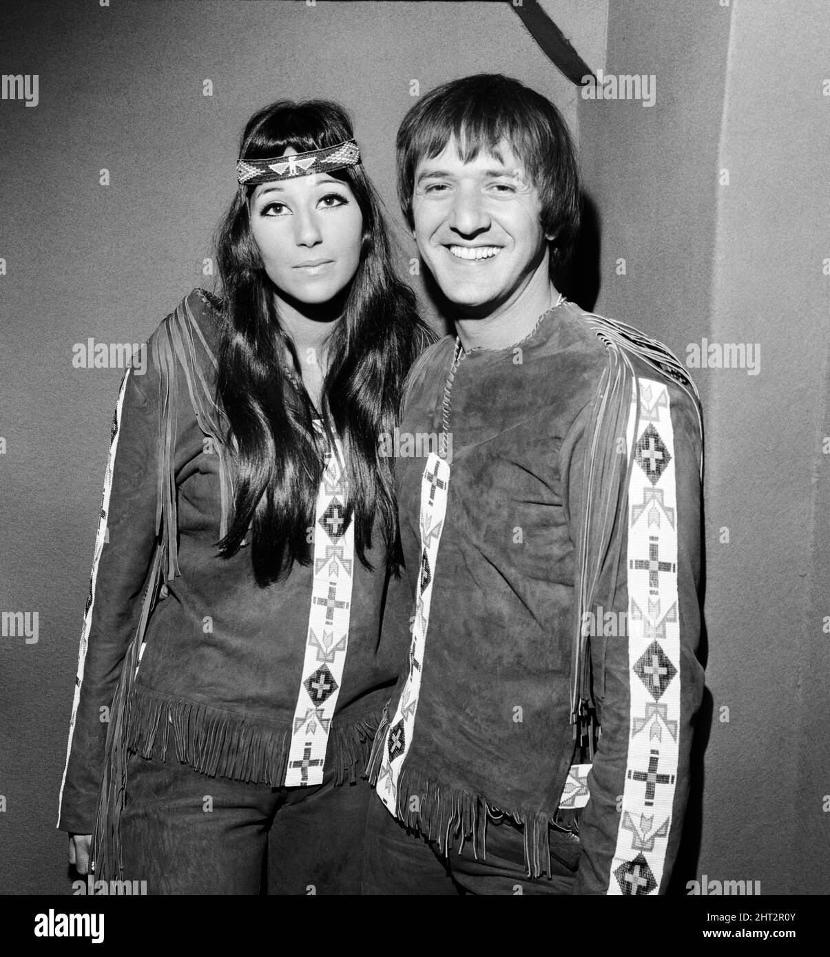 Chanteurs pop américains Sonny et cher. Londres, le 22nd août 1966. Banque D'Images