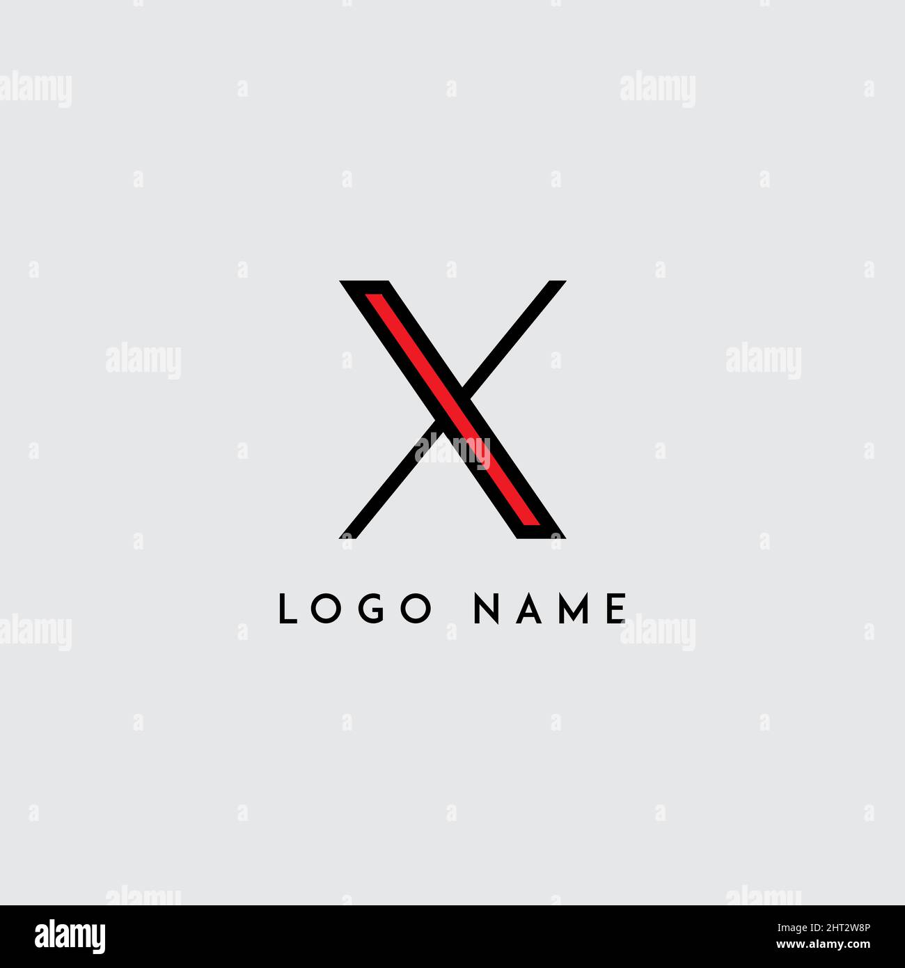 Icône de logo X de lettre initiale minimale colorée Illustration de Vecteur