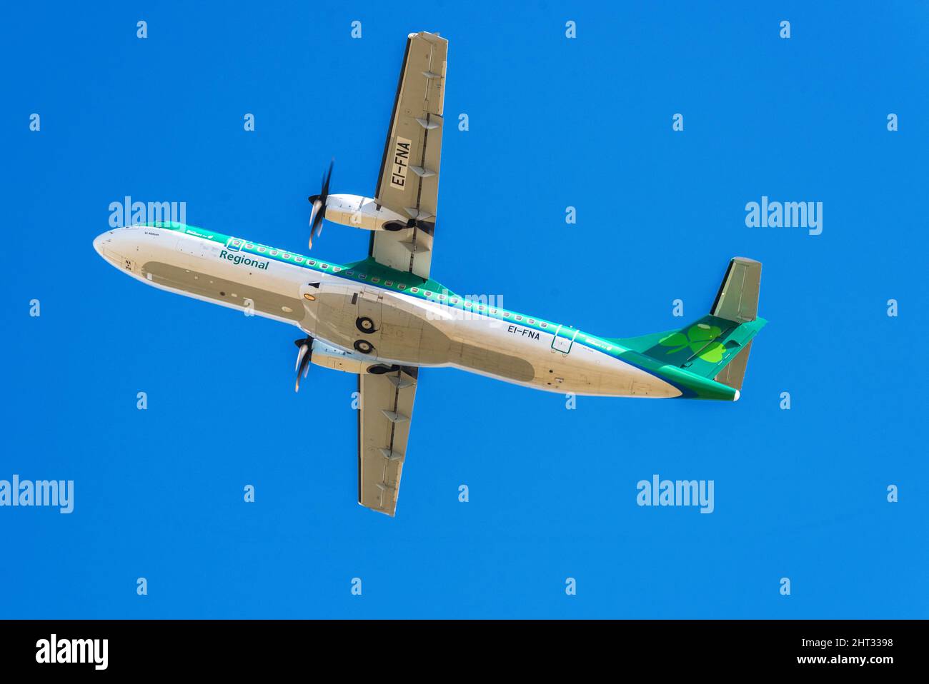 AER Lingus ATR 72-600 EI-FNA au départ de l'aéroport de Belfast City, Irlande du Nord Banque D'Images