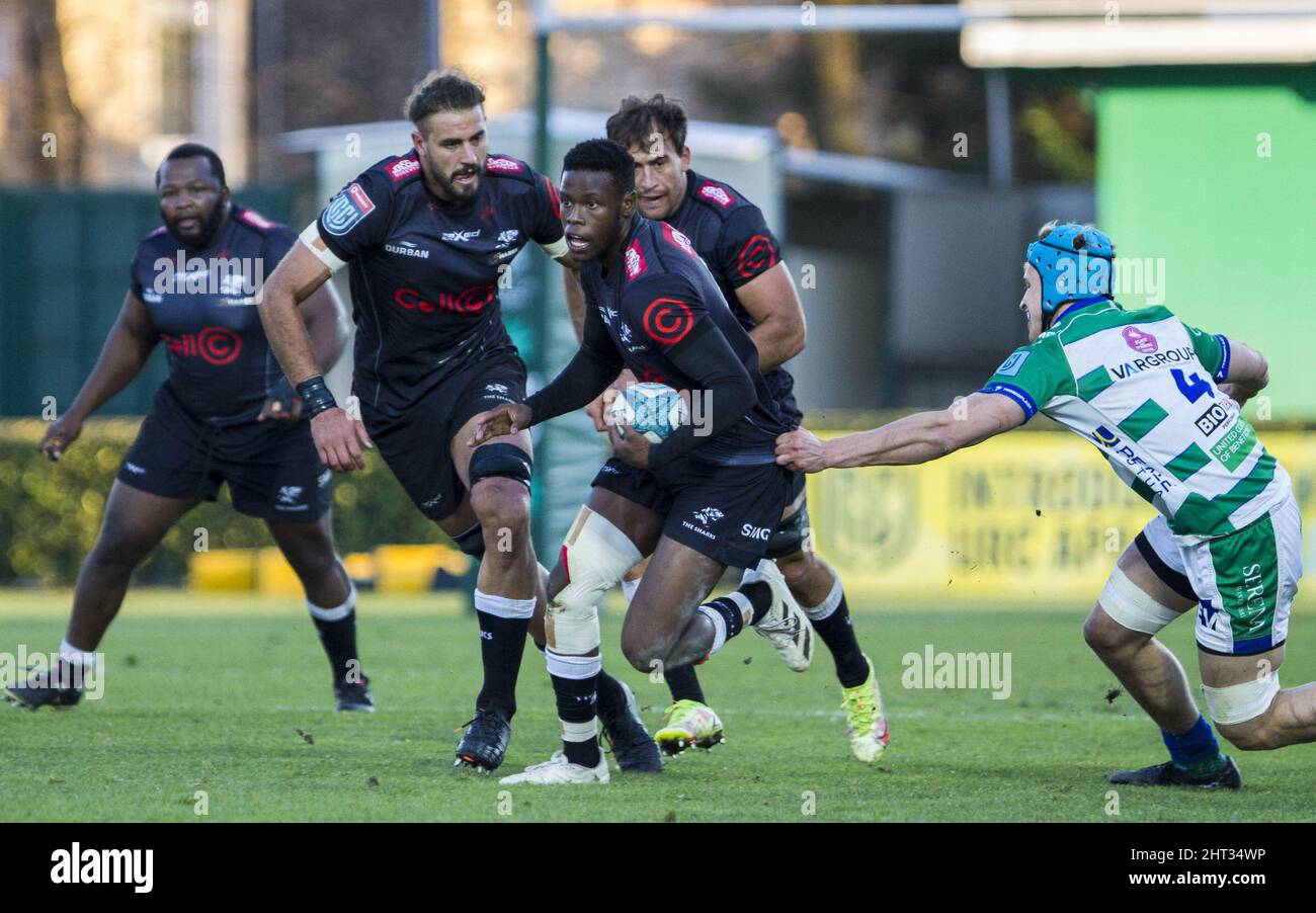 Monigo stade, Trévise, Italie, febbraio 26, 2022, Aphelele Fassi pendant le rugby de Benetton contre les requins de la cellule C - match de championnat de rugby Uni Banque D'Images