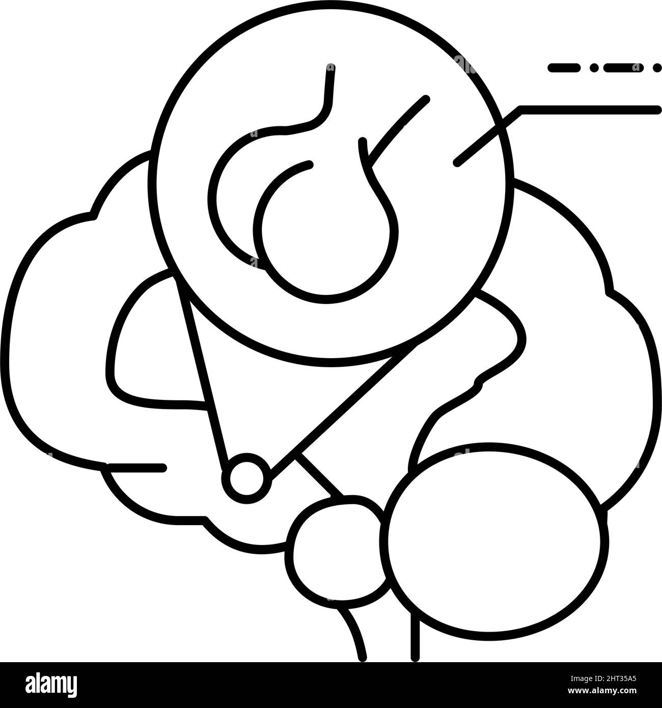 illustration vectorielle de la ligne d'endocrinologie de la glande pituitaire Illustration de Vecteur