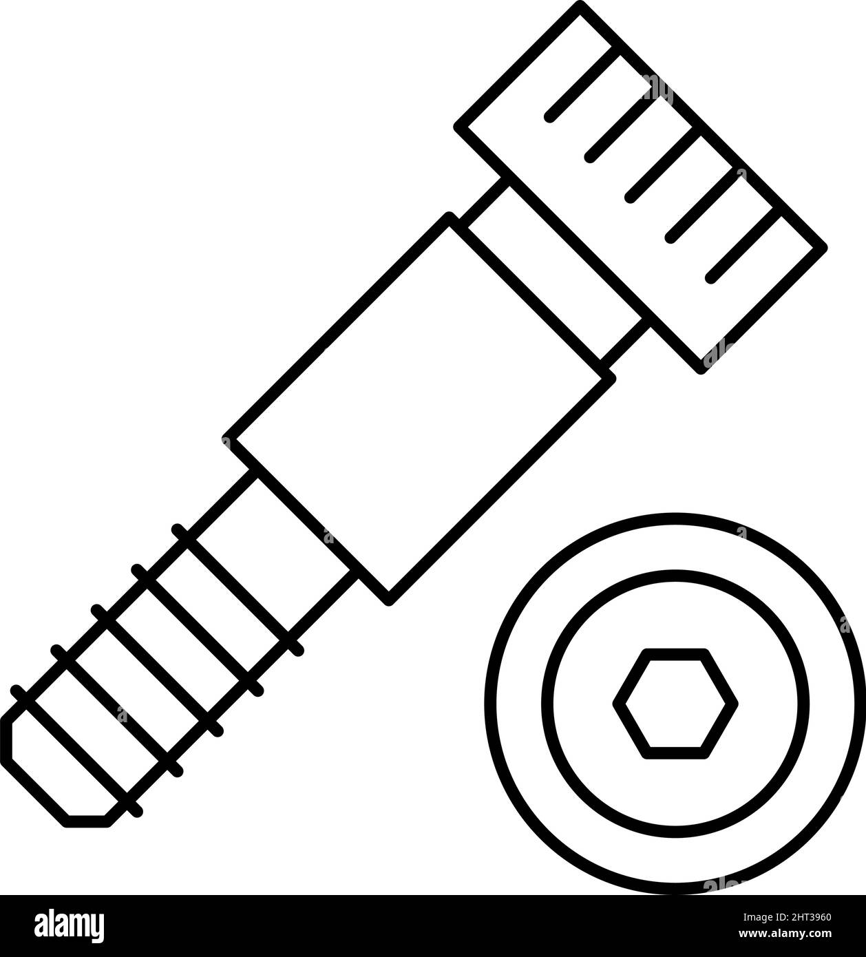 illustration vectorielle de l'icône de la ligne de vis à épaulement Illustration de Vecteur