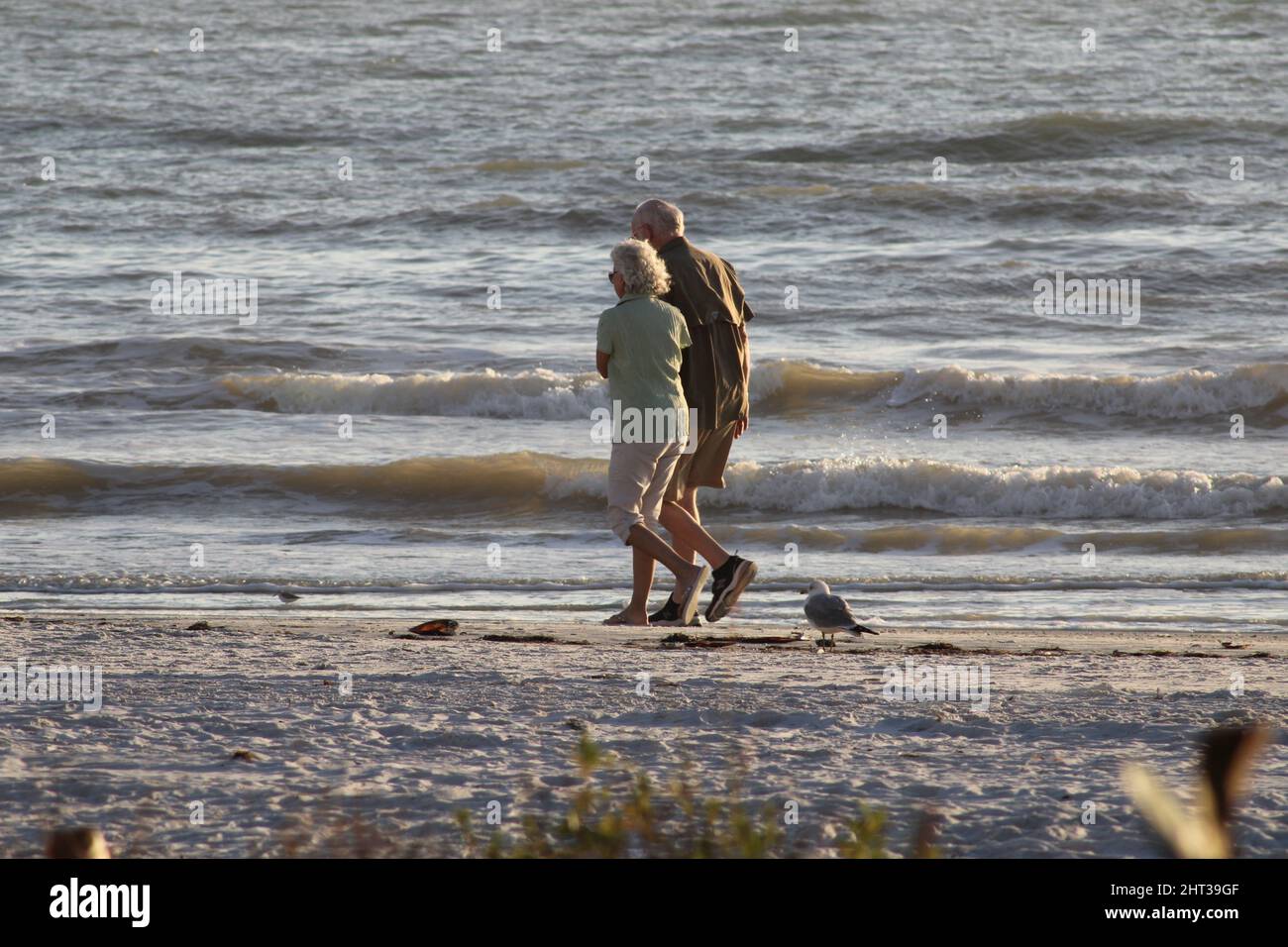 Couple de Snowbird appréciant la côte de Floride pendant l'hiver Banque D'Images