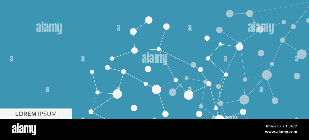 Bannière abstraite de la molécule de connexion. Illustration de la structure scientifique Illustration de Vecteur