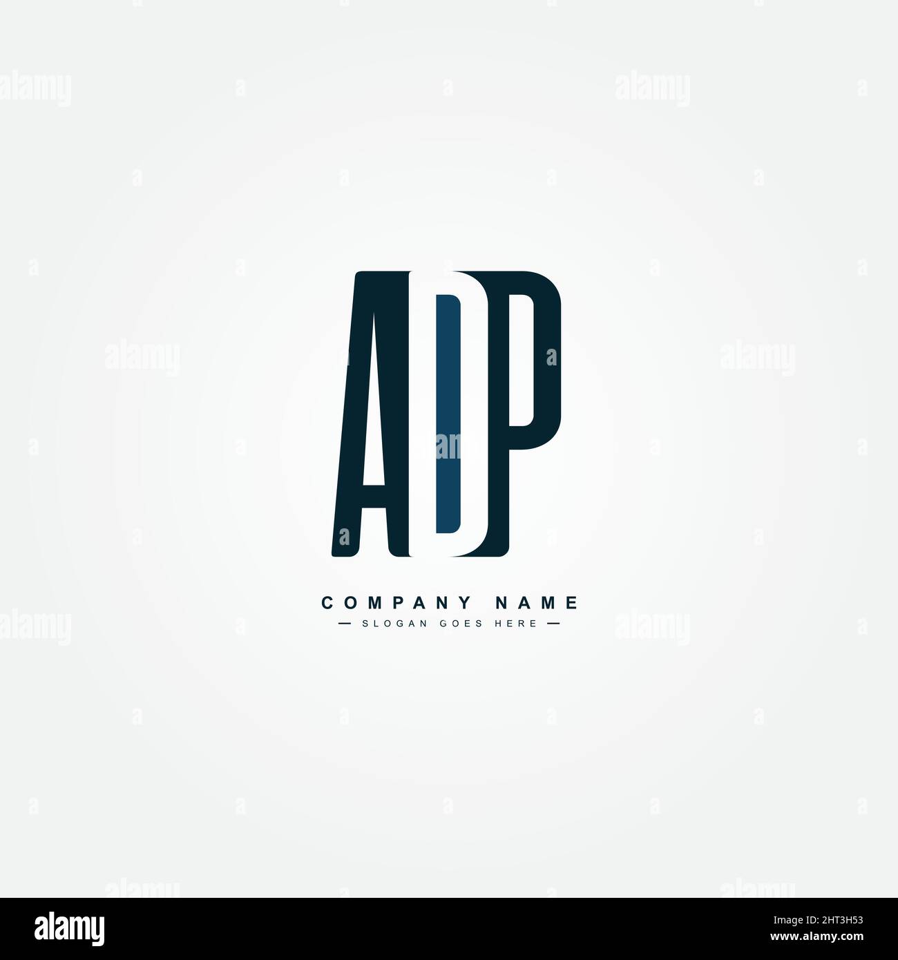 Lettre initiale logo ADP - simple logo d'entreprise pour les lettres A, D et P - modèle de logo vectoriel pour les initiales de nom d'entreprise Illustration de Vecteur