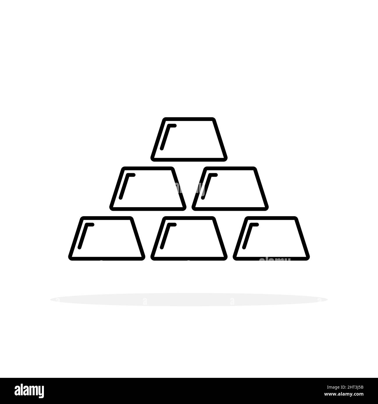 Icône lingot doré. Icône barres dorées. Signe de barres dorées linéaires. Illustration vectorielle. Illustration de Vecteur